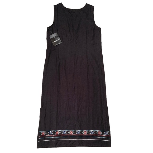 Y2K Vintage 90s “Mexican Riviera” Linen Maxi Dress - Picture 4 of 5